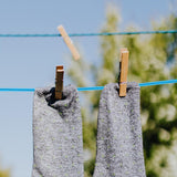 Vinsani Blue 50m Steel Core Washing Line Rope – Strong, Sag-Resistant PVC Coated Clothesline