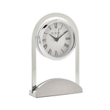 Wm. Widdop Glass Panel Mantel Clock with Aluminium Base (W2911) – Modern Quartz Clock for Mantels & Desks