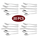 VINSANI 20-Piece Stainless Steel Cutlery Set – Knives, Forks, Spoons & Teaspoons for Everyday Dining