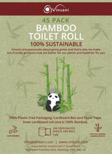 VINSANI Bamboo Kitchen Roll 12 Pack – Strong, Absorbent & Eco-Friendly Alternative to Paper Towels