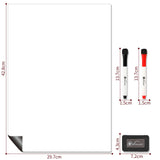 Vinsani A3 Magnetic Whiteboard with 2 Markers and Eraser – Home, Office and Kids Drawing Board