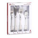 Vinsani 4-Piece Jungle Kids Cutlery Set with Embossed Animal Details – Stainless Steel Children's Cutlery