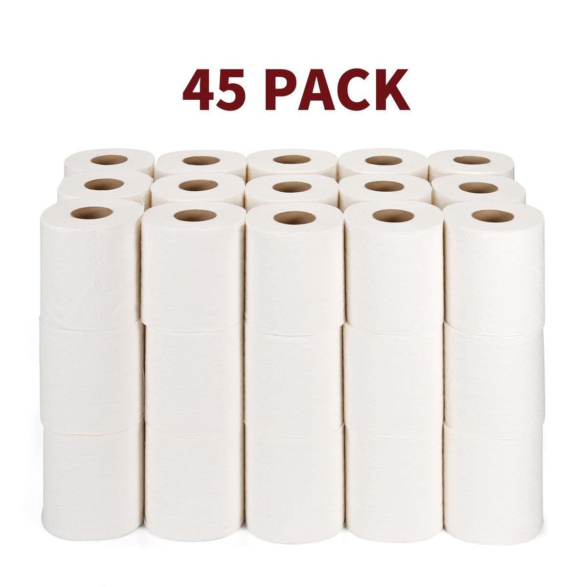 Vinsani Bamboo Toilet Rolls, 45 Pack – 3-Ply Soft, Strong and Sustainable Toilet Tissue