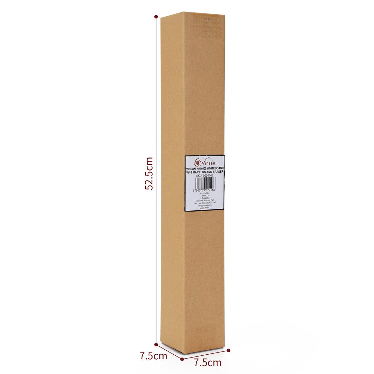 Vinsani 45 x 60cm Magnetic Whiteboard with 4 Markers and Eraser – Gloss Planner & Organiser for Home or Office