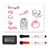 Vinsani A5 Magnetic Whiteboard with 2 Markers and Eraser – Gloss Planner & Organiser for Home or Office