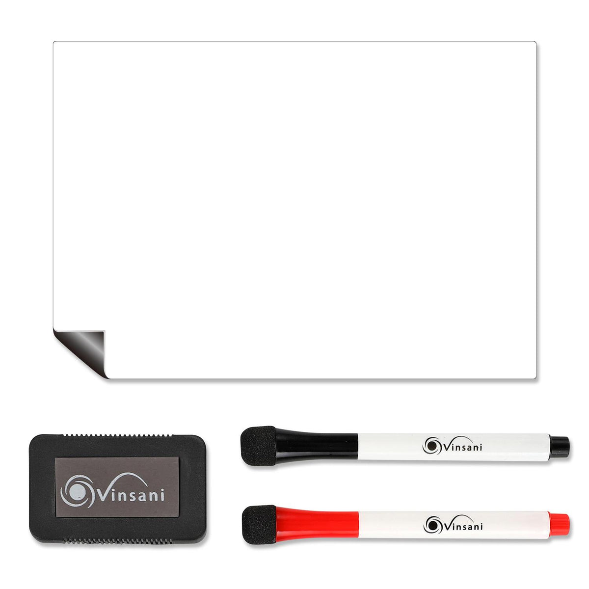 Vinsani A5 Magnetic Whiteboard with 2 Markers and Eraser – Gloss Planner & Organiser for Home or Office