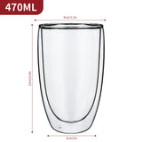 Vinsani Double Wall Glasses Set of 2, Edgy Design – Borosilicate Glass Cups for Coffee, Tea and Cocktails
