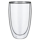Vinsani Double Wall Glasses Set of 2, Edgy Design – Borosilicate Glass Cups for Coffee, Tea and Cocktails