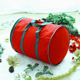 Vinsani Red Christmas Lights and Ornaments Storage Bag – Waterproof Oxford Fabric with Zip, 38 x 32 x 32cm