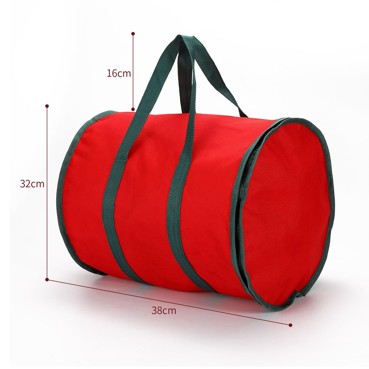Vinsani Red Christmas Lights and Ornaments Storage Bag – Waterproof Oxford Fabric with Zip, 38 x 32 x 32cm