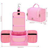 Vinsani Hanging Toiletry Bag with Double Zips, Mesh Pockets & Elastic Loops – Compact Travel Wash Bag, Pink