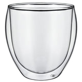 Vinsani Double Wall Glasses Set of 2 – Borosilicate Cups for Hot and Cold Drinks, Arc Design, 380ml