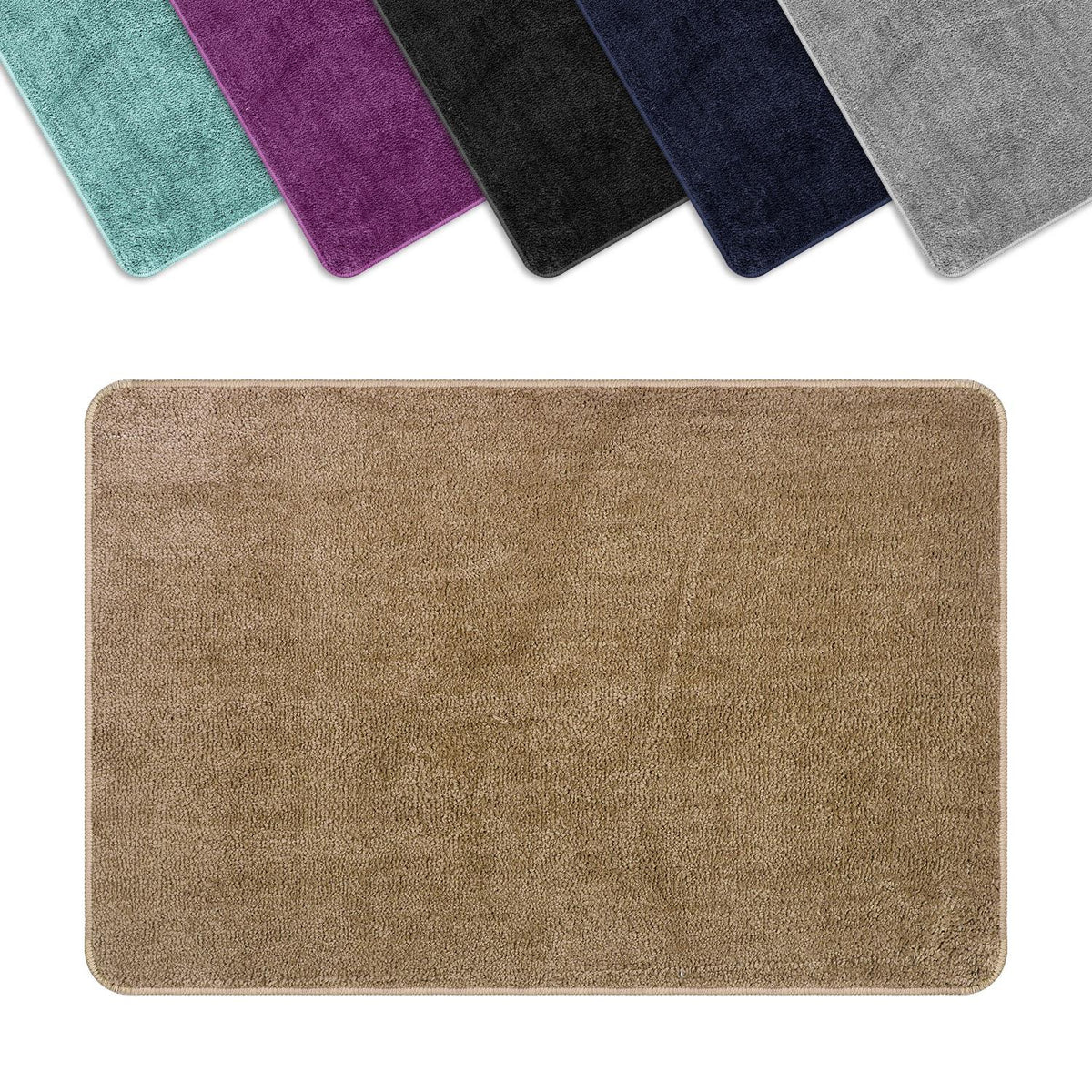 Vinsani Ultra Soft Microfibre Bath Mat 60x90 – Fluffy, Dense Pile Bathroom Mat, Beige