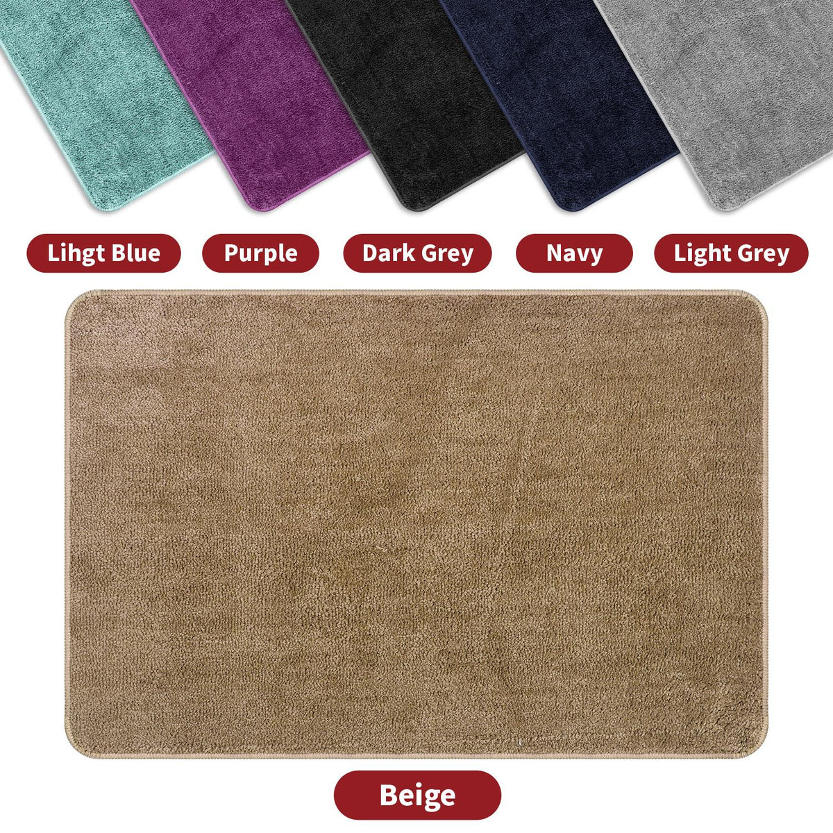 Vinsani Ultra Soft Microfibre Bath Mat 60x90 – Fluffy, Dense Pile Bathroom Mat, Beige
