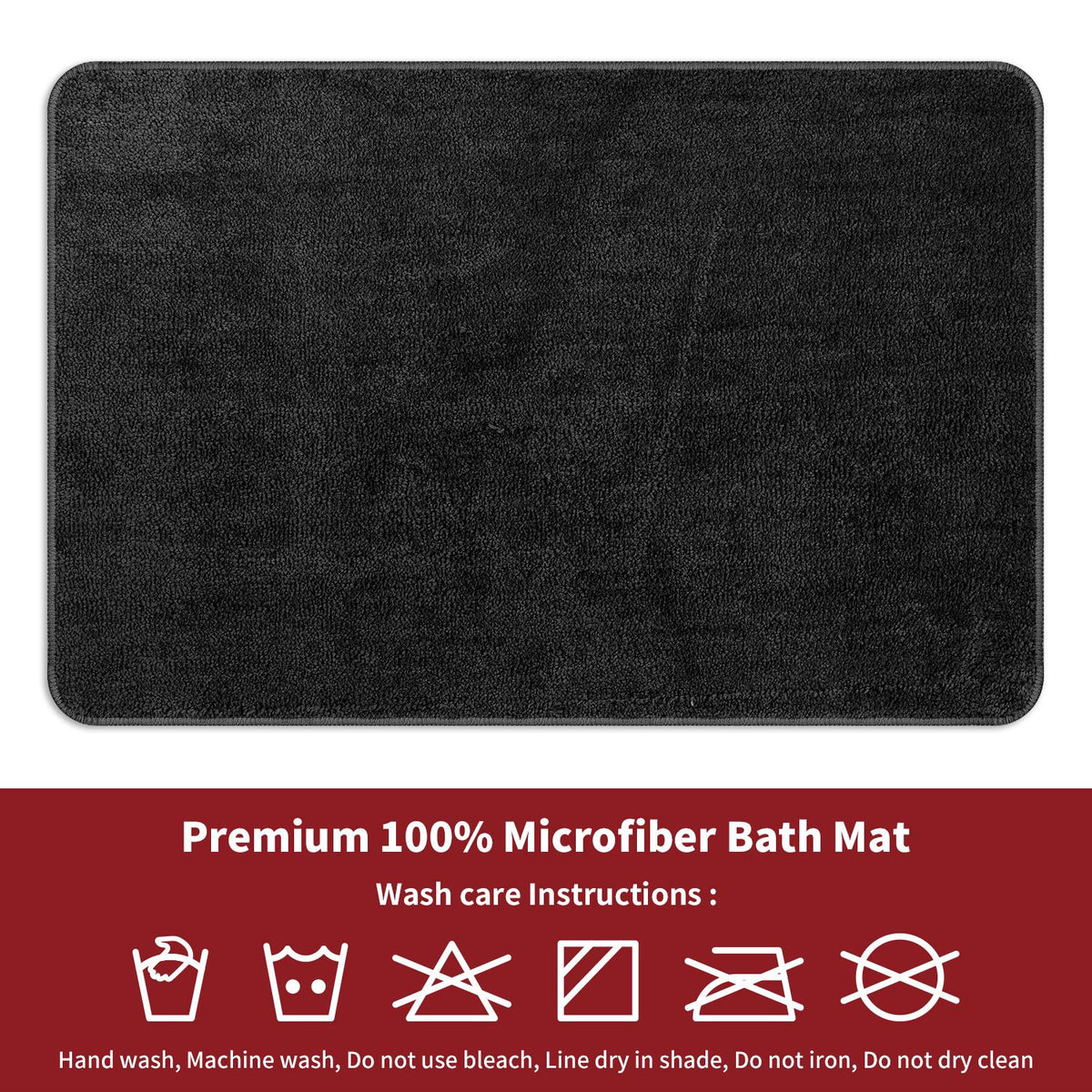 Vinsani Ultra Soft Microfibre Bath Mat 50x80cm – Dense, Fluffy Bathroom Mat, Dark grey
