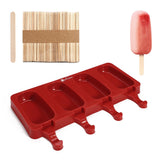 VINSANI 4-Cavity Ice Lolly Maker with Reusable Sticks – Homemade Frozen Treats for Juice, Yoghurt & Smoothies