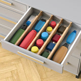 VINSANI Adjustable Bamboo Drawer Dividers – Spring-Loaded Organisers for Utensils, Tools & Clothes