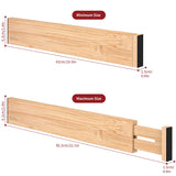 VINSANI Adjustable Bamboo Drawer Dividers – Spring-Loaded Organisers for Utensils, Tools & Clothes
