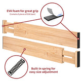 VINSANI Adjustable Bamboo Drawer Dividers – Spring-Loaded Organisers for Utensils, Tools & Clothes