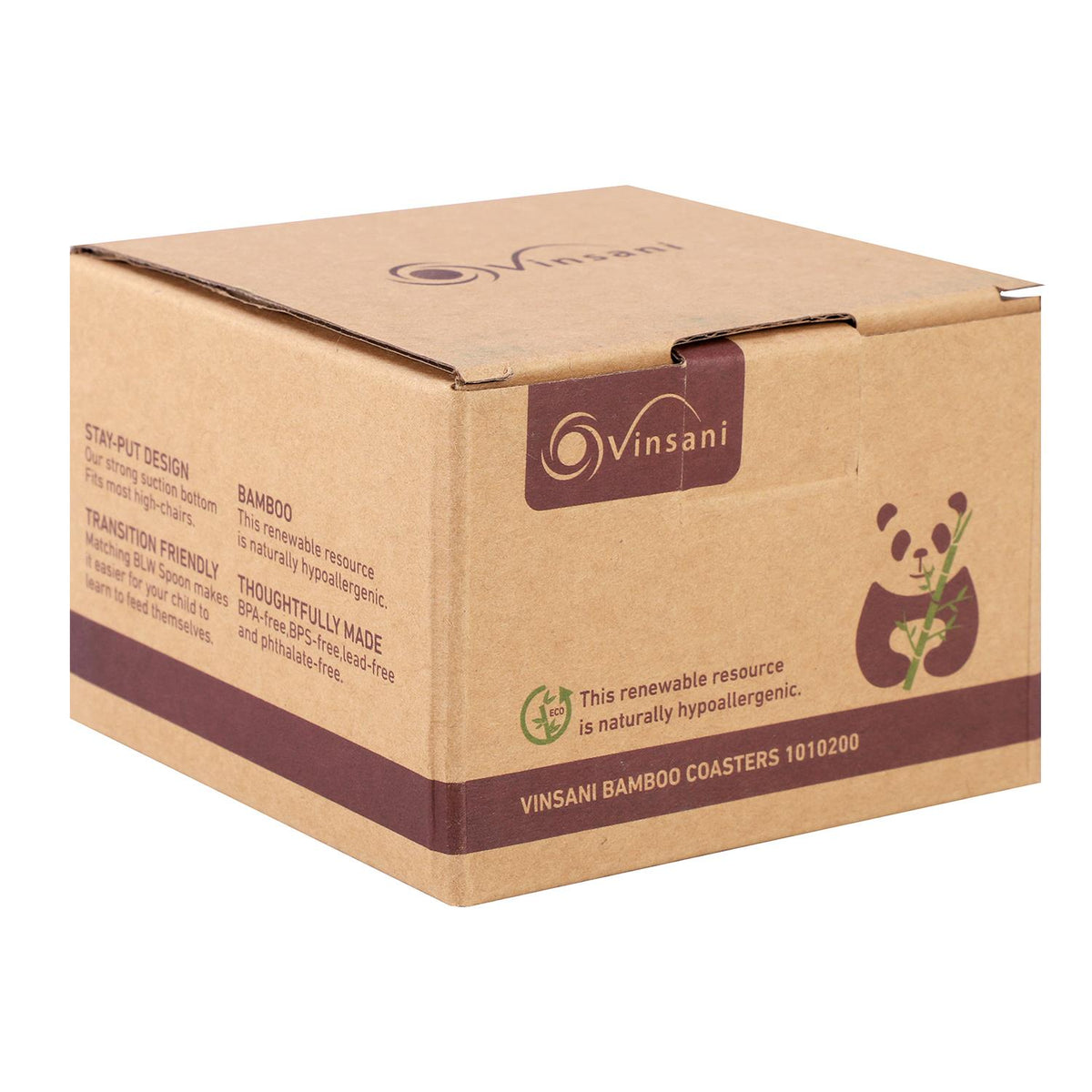 VINSANI Natural Bamboo Coasters – Heat & Spill Protection for Tables