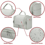 Vinsani Hanging Toiletry Bag with Compartments, Mesh Pockets and Two Zippers – Travel Makeup Organiser, Dark Grey