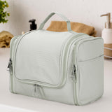 Vinsani Hanging Toiletry Bag with Compartments, Mesh Pockets and Two Zippers – Travel Makeup Organiser, Dark Grey