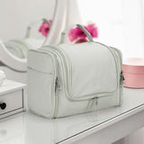 Vinsani Hanging Toiletry Bag with Compartments, Mesh Pockets and Two Zippers – Travel Makeup Organiser, Dark Grey