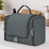 Vinsani Hanging Toiletry Bag with Mesh Pockets and Elastic Loops – Travel Wash Bag, Dark Grey