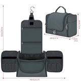 Vinsani Hanging Toiletry Bag with Mesh Pockets and Elastic Loops – Travel Wash Bag, Dark Grey