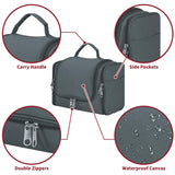 Vinsani Hanging Toiletry Bag with Mesh Pockets and Elastic Loops – Travel Wash Bag, Dark Grey