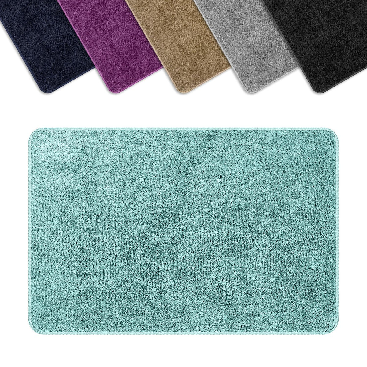 Vinsani Ultra Soft Microfibre Bath Mat 60x90 – Fluffy, Dense Pile Bathroom Mat, Light Blue