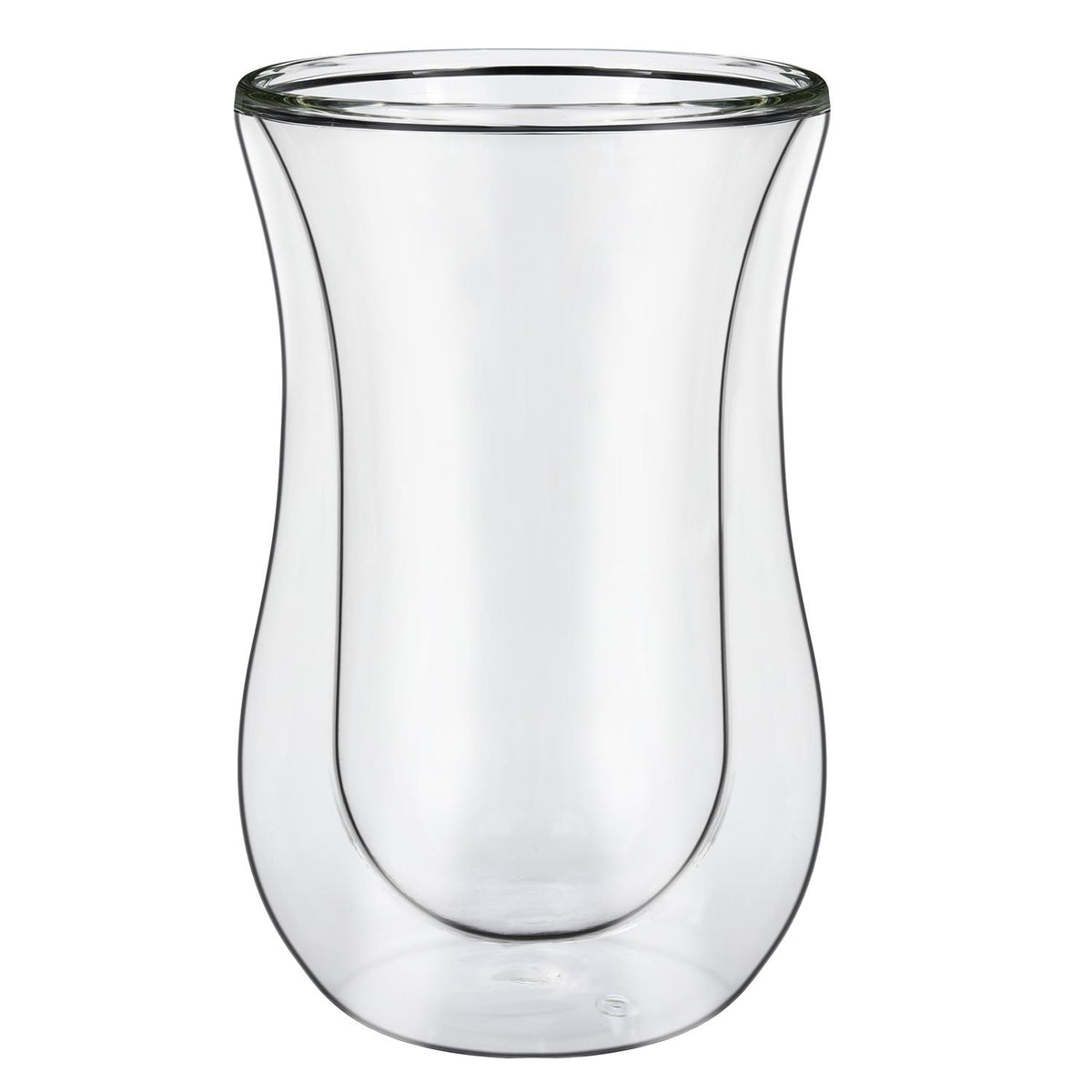 Vinsani Double Wall Glasses Set of 2, Curve 300ml – Borosilicate Glass Cups for Hot and Cold Drinks