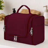 Vinsani Hanging Toiletry Bag with Mesh Pockets and Elastic Loops – Travel Wash Bag, Purple