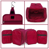 Vinsani Hanging Toiletry Bag with Mesh Pockets and Elastic Loops – Travel Wash Bag, Purple