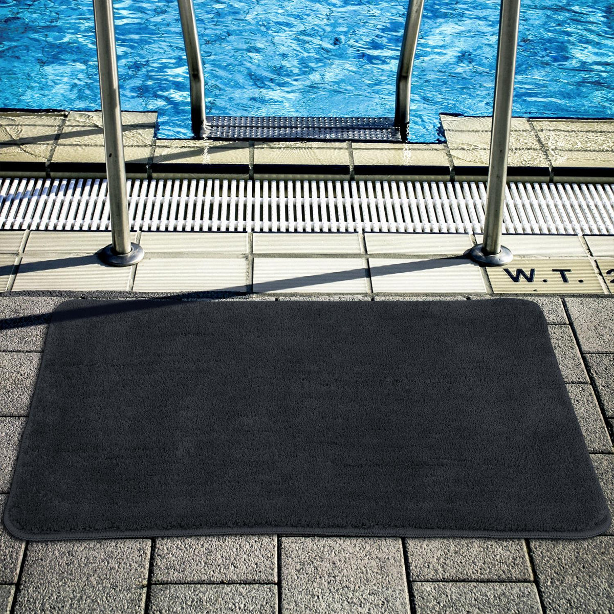 Vinsani Ultra Soft Microfibre Bath Mat 60x90cm – Dense, Fluffy Bathroom Mat, Dark grey