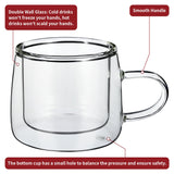 Vinsani Kafo Double Wall Glasses, Set of 2, 80ml Borosilicate – Hot and Cold Drinks Cups