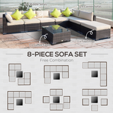 Outsunny rattan dining set adjustable foot pad detail