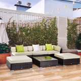 Close-up of the rattan wicker weave on the Outsunny sectional set