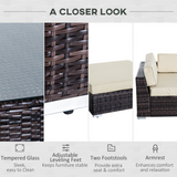 Outsunny rattan sectional sofa set, front view