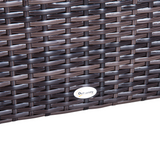 Outsunny rattan sectional set styled on a patio with plants