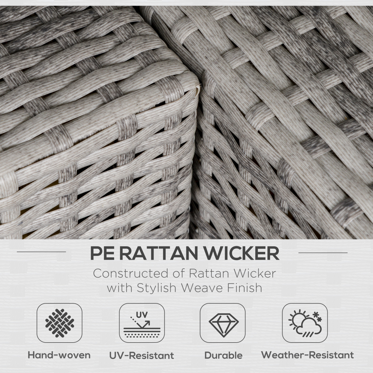 Outsunny rattan chair galvanised steel frame detail