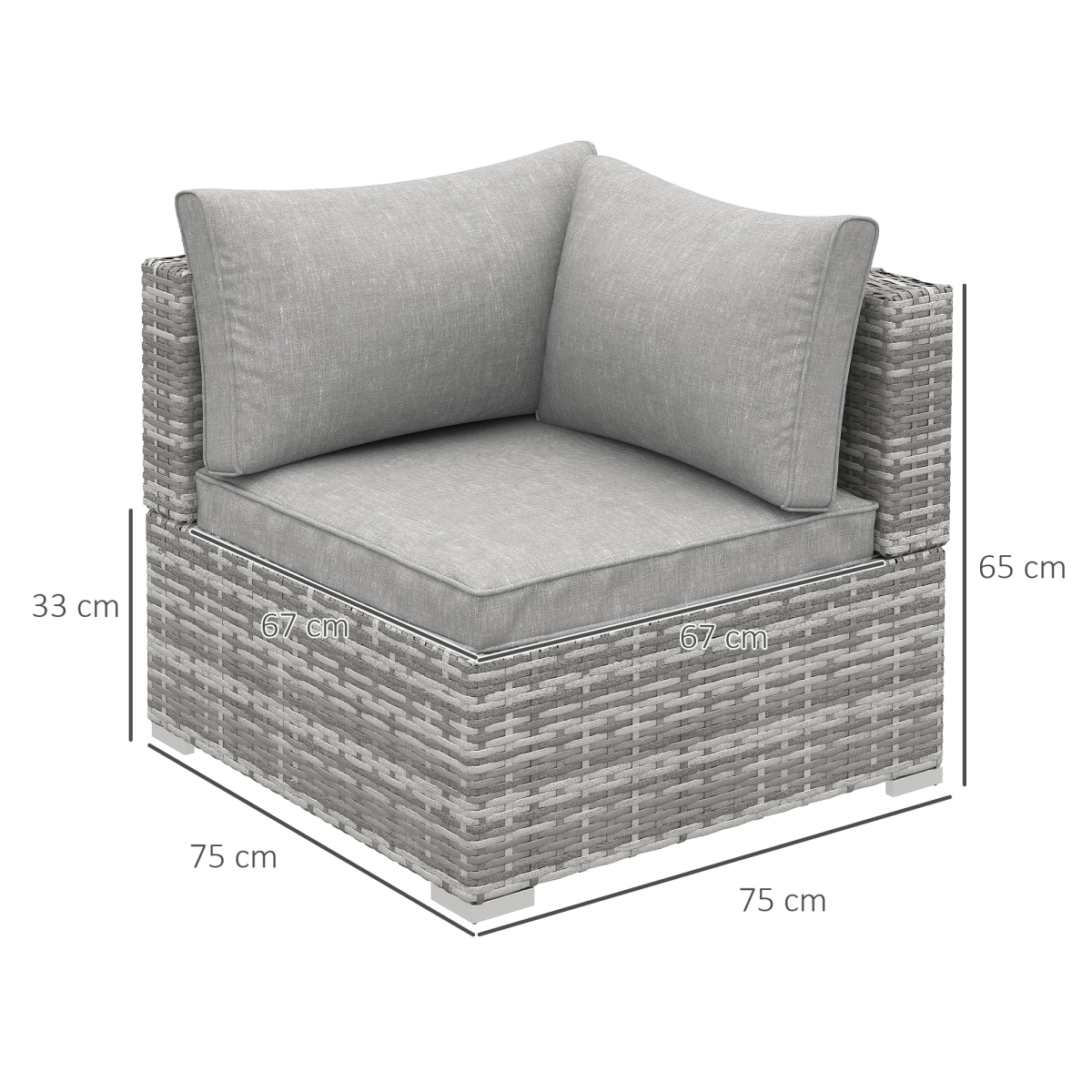 Outsunny rattan chair seat cushion detail