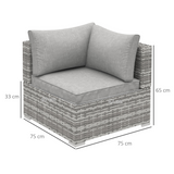 Outsunny rattan chair seat cushion detail