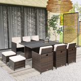 Outsunny Rattan Dining Set in patio setting