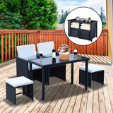 Outsunny Rattan Garden Set rattan weave close-up