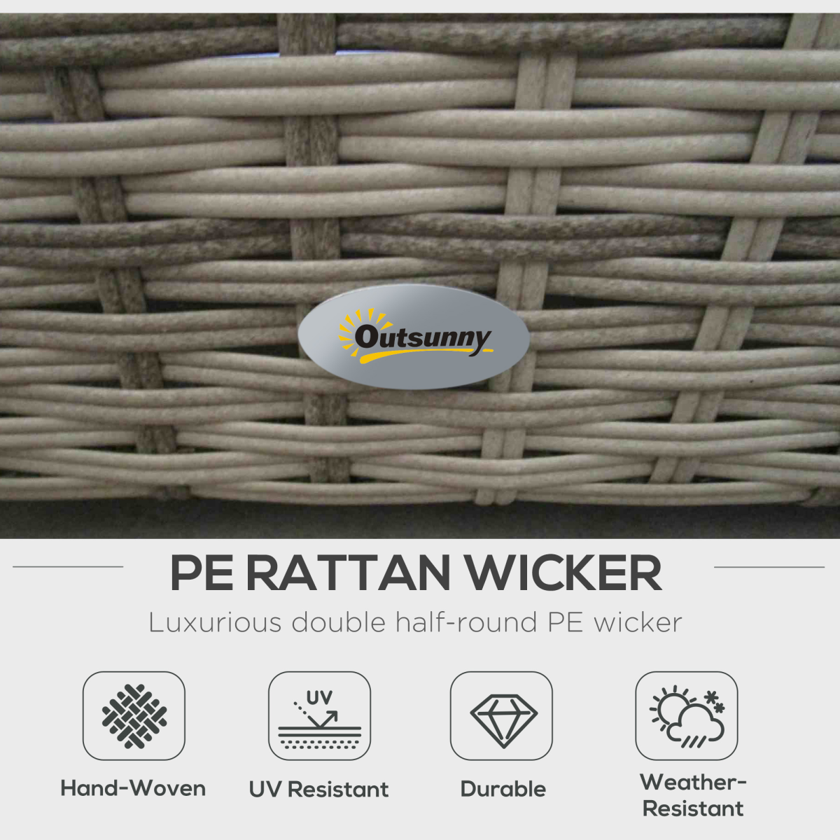 Outsunny rattan square coffee tables