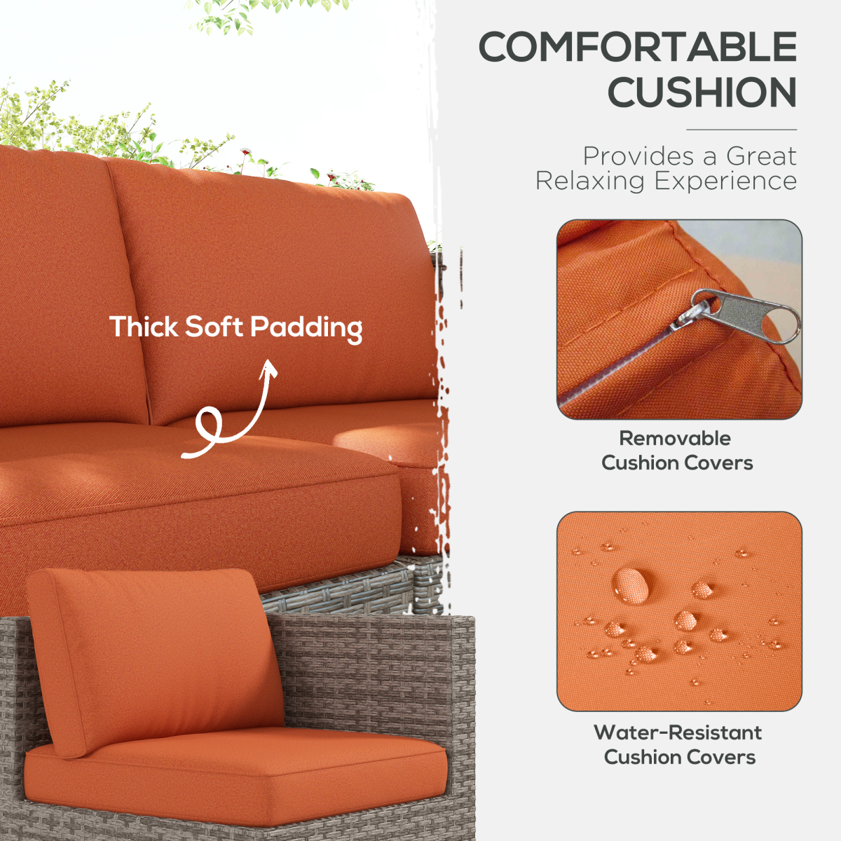 Outsunny rattan modular set alternate layout arrangement