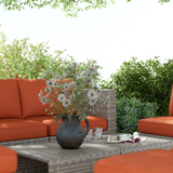 Outsunny rattan modular set cushion covers detail