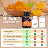 Prowise Organic Turmeric 2280mg High Strength with Black Pepper & Ginger – 180 Vegan Capsules