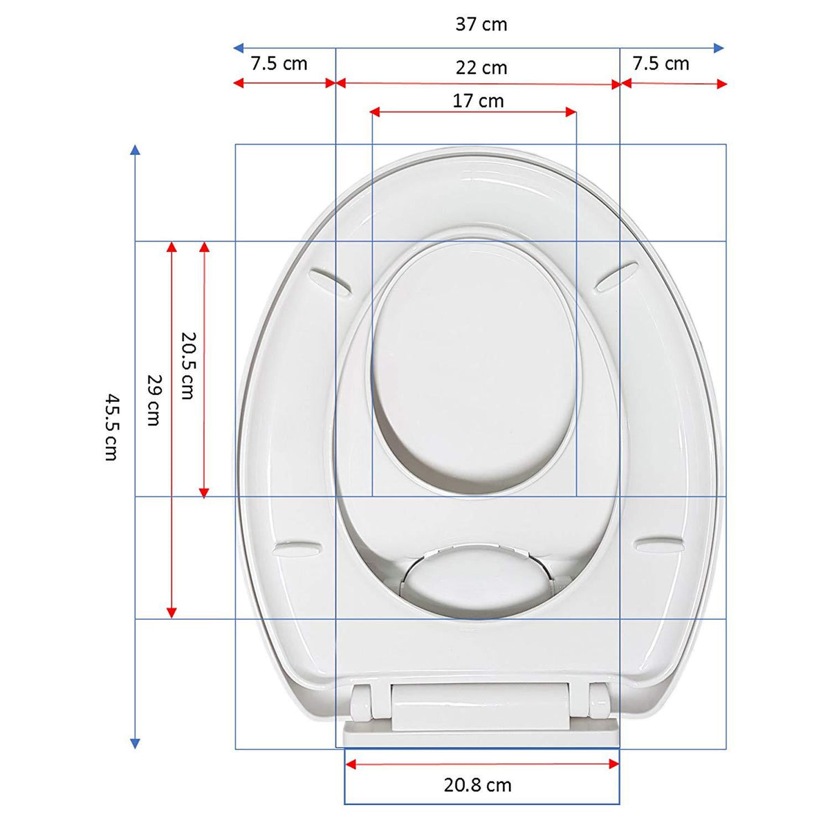 Vinsani 2-in-1 Child & Adult Soft Close Toilet Seat with Quick Release Hinges – Built-In Potty Seat